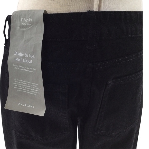 Everlane The Mid Rise Skinny Black Jeans - Picture 6 of 12